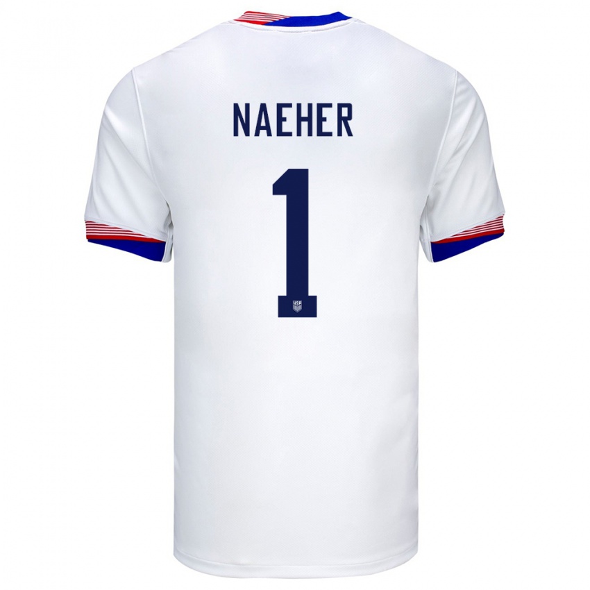 Niño Camiseta Estados Unidos Alyssa Naeher #1 Blanco 1ª Equipación 24-26 La Camisa Argentina