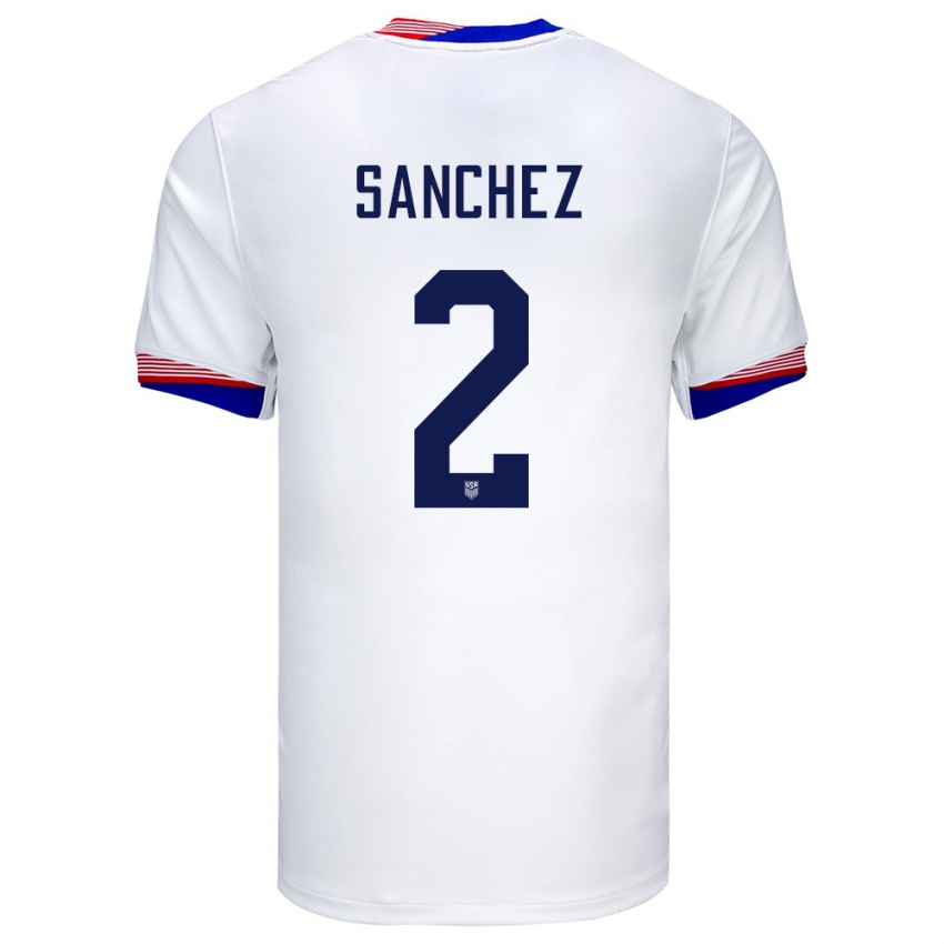 Niño Camiseta Estados Unidos Ashley Sanchez #2 Blanco 1ª Equipación 24-26 La Camisa Argentina