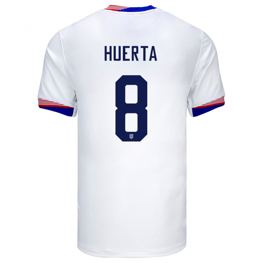 Niño Camiseta Estados Unidos Sofia Huerta #8 Blanco 1ª Equipación 24-26 La Camisa Argentina