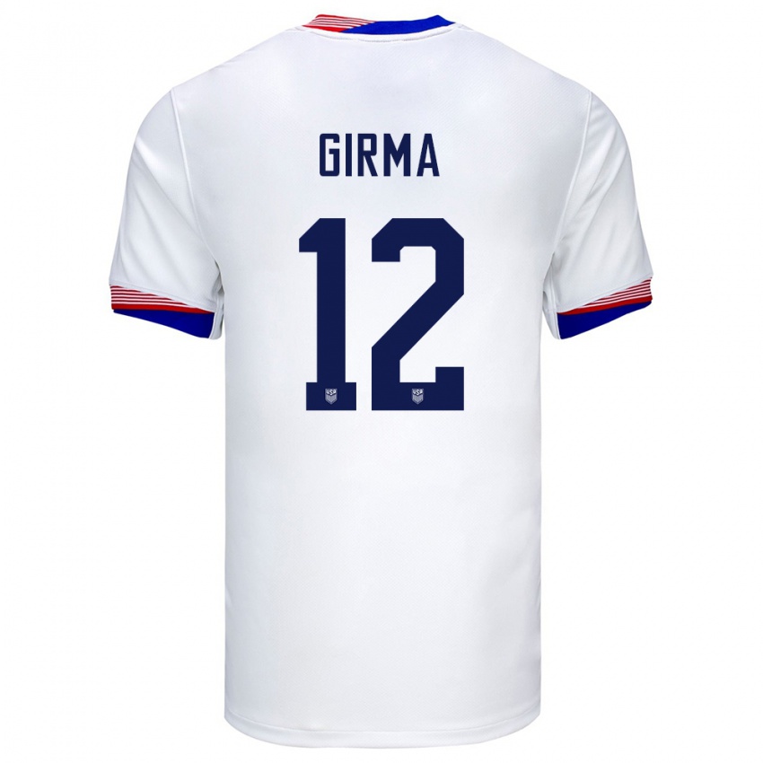 Niño Camiseta Estados Unidos Naomi Girma #12 Blanco 1ª Equipación 24-26 La Camisa Argentina