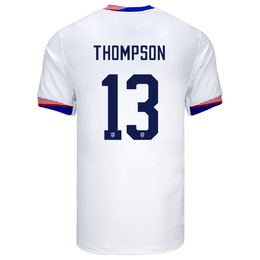 Niño Camiseta Estados Unidos Alyssa Thompson #13 Blanco 1ª Equipación 24-26 La Camisa Argentina