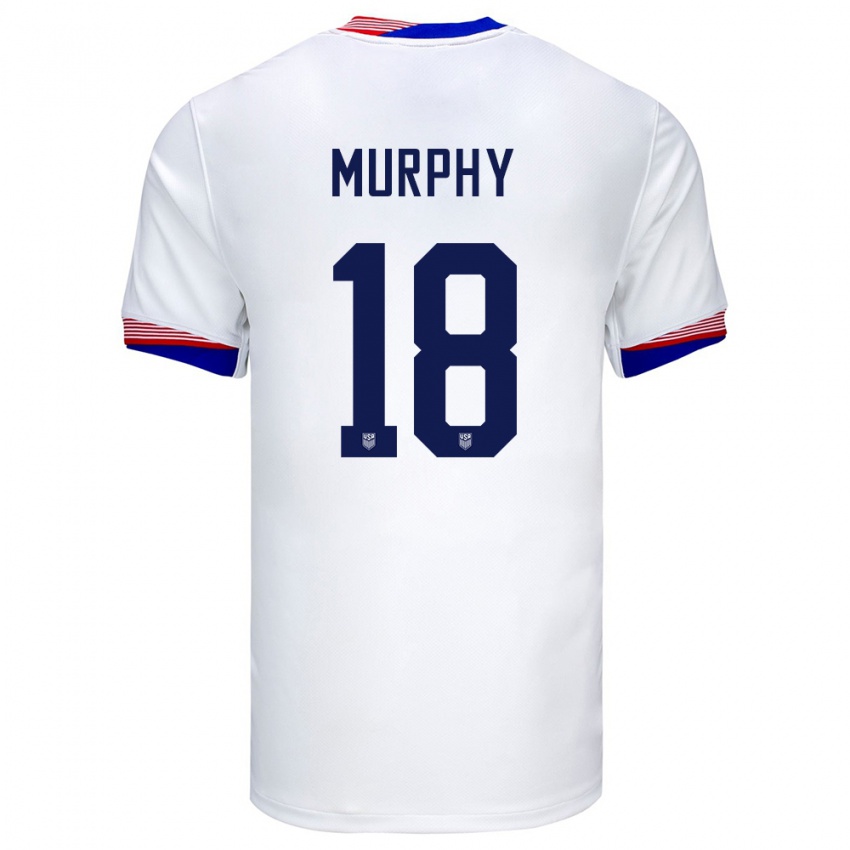 Niño Camiseta Estados Unidos Casey Murphy #18 Blanco 1ª Equipación 24-26 La Camisa Argentina