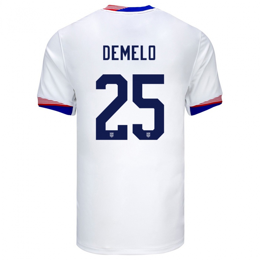 Niño Camiseta Estados Unidos Savannah Demelo #25 Blanco 1ª Equipación 24-26 La Camisa Argentina