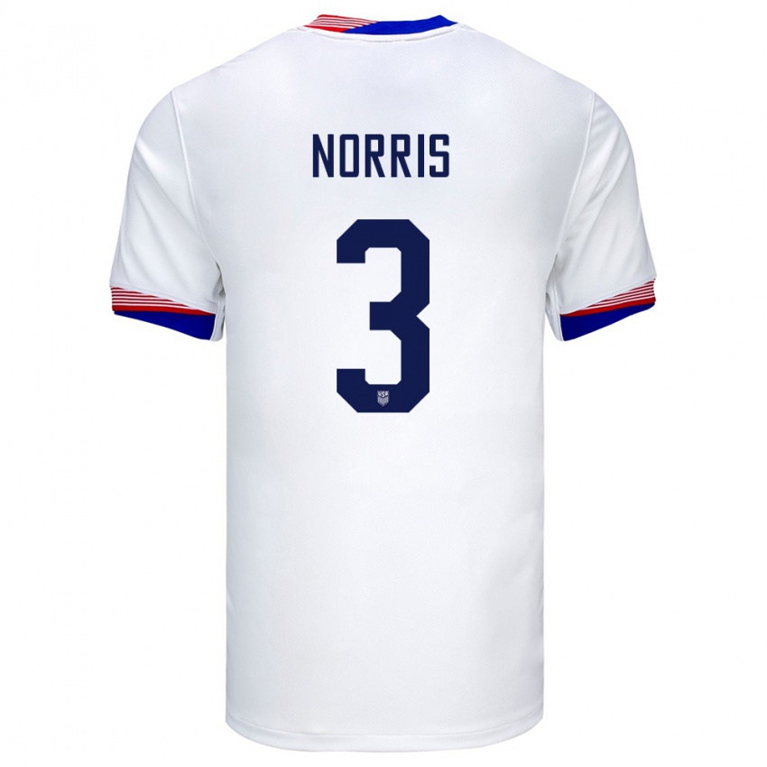 Niño Camiseta Estados Unidos Nolan Norris #3 Blanco 1ª Equipación 24-26 La Camisa Argentina