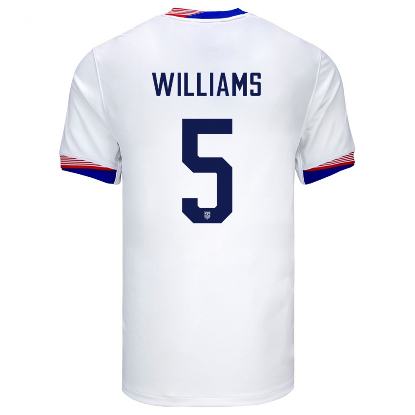 Niño Camiseta Estados Unidos Thomas Williams #5 Blanco 1ª Equipación 24-26 La Camisa Argentina