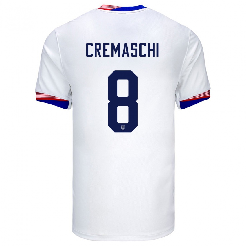 Niño Camiseta Estados Unidos Benjamin Cremaschi #8 Blanco 1ª Equipación 24-26 La Camisa Argentina