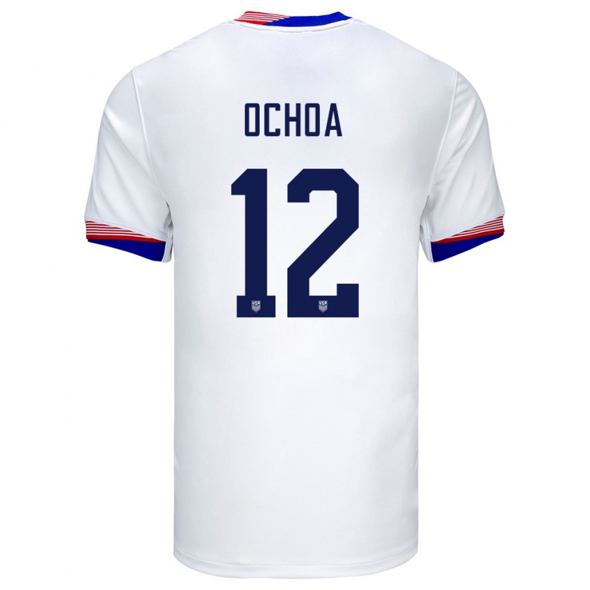 Niño Camiseta Estados Unidos Emmanuel Ochoa #12 Blanco 1ª Equipación 24-26 La Camisa Argentina