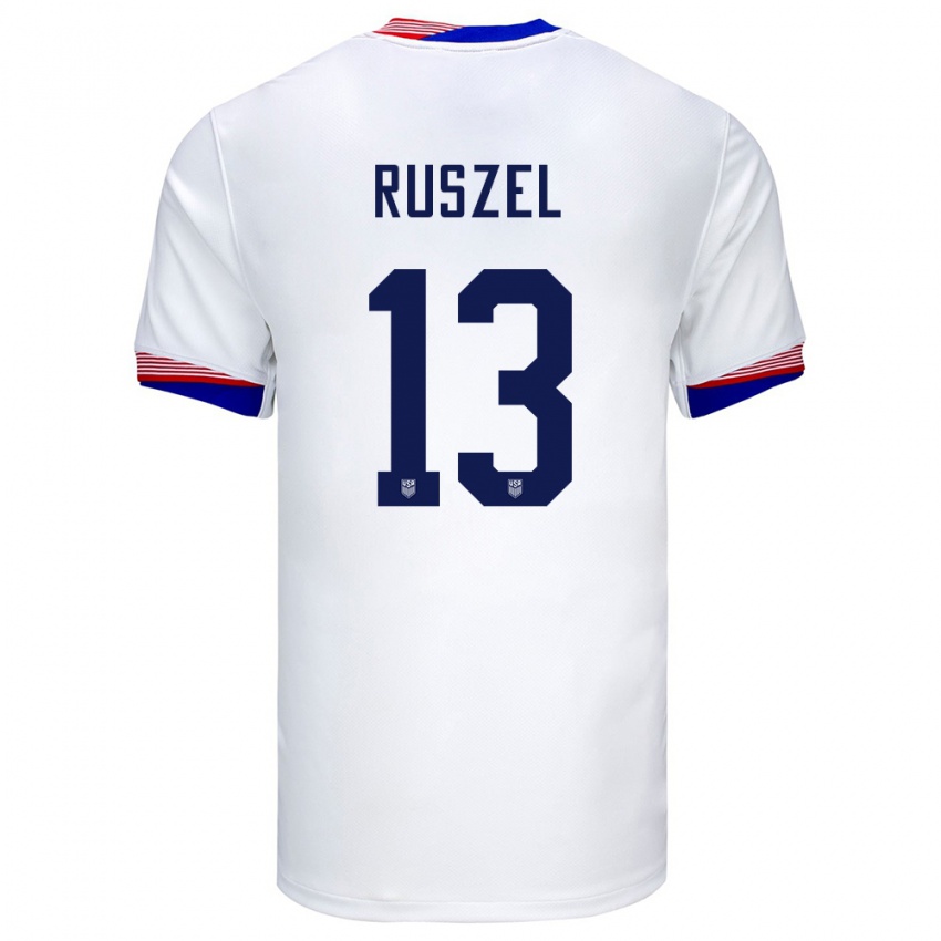 Niño Camiseta Estados Unidos Marcel Ruszel #13 Blanco 1ª Equipación 24-26 La Camisa Argentina