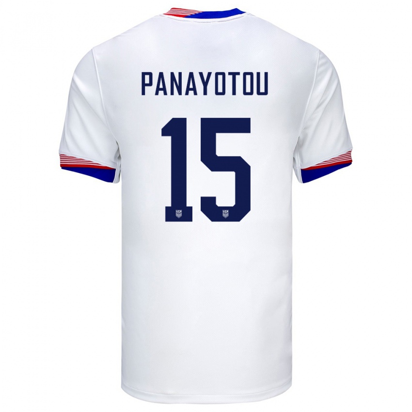 Niño Camiseta Estados Unidos Jack Panayotou #15 Blanco 1ª Equipación 24-26 La Camisa Argentina