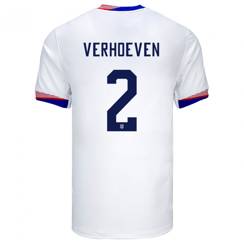 Niño Camiseta Estados Unidos Oscar Verhoeven #2 Blanco 1ª Equipación 24-26 La Camisa Argentina