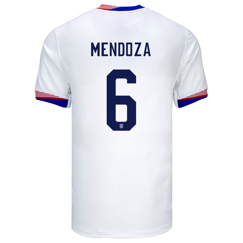 Niño Camiseta Estados Unidos Edwyn Mendoza #6 Blanco 1ª Equipación 24-26 La Camisa Argentina