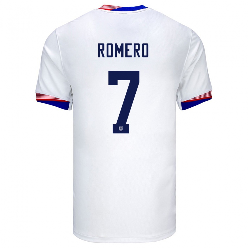 Niño Camiseta Estados Unidos Brian Romero #7 Blanco 1ª Equipación 24-26 La Camisa Argentina