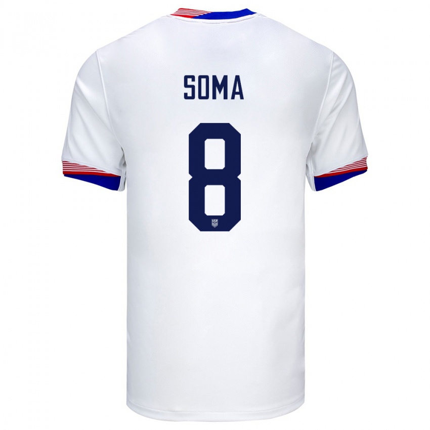 Niño Camiseta Estados Unidos Pedro Soma #8 Blanco 1ª Equipación 24-26 La Camisa Argentina