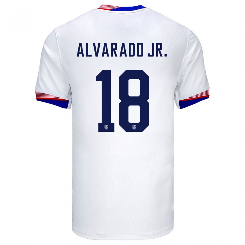 Niño Camiseta Estados Unidos Alejandro Alvarado Jr #18 Blanco 1ª Equipación 24-26 La Camisa Argentina