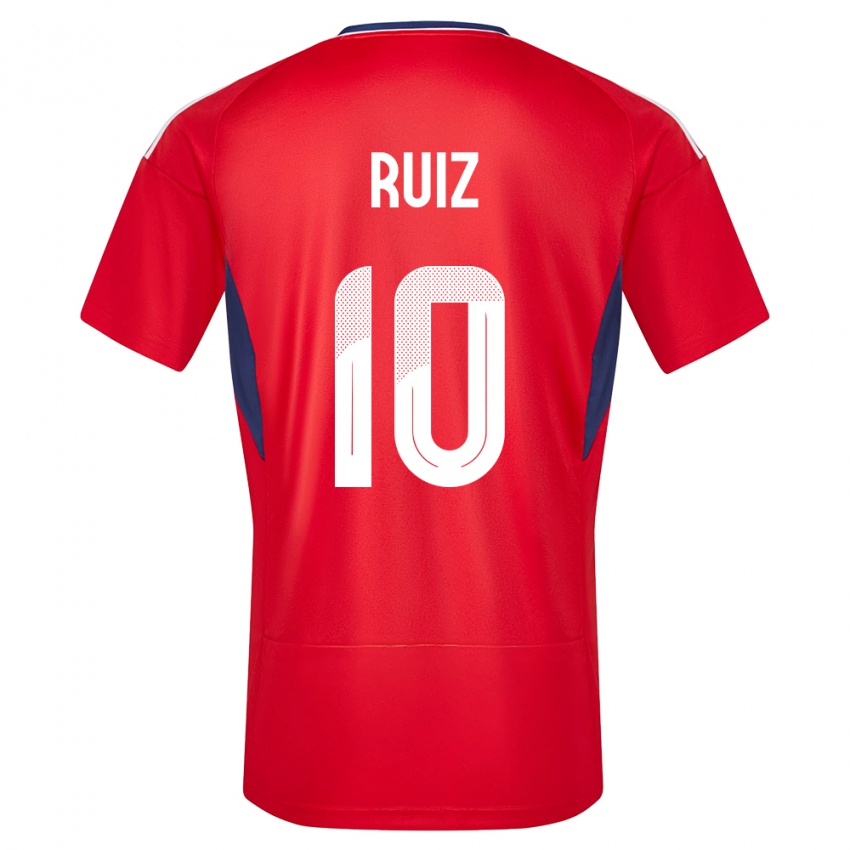 Niño Camiseta Costa Rica Bryan Ruiz #10 Rojo 1ª Equipación 24-26 La Camisa Argentina