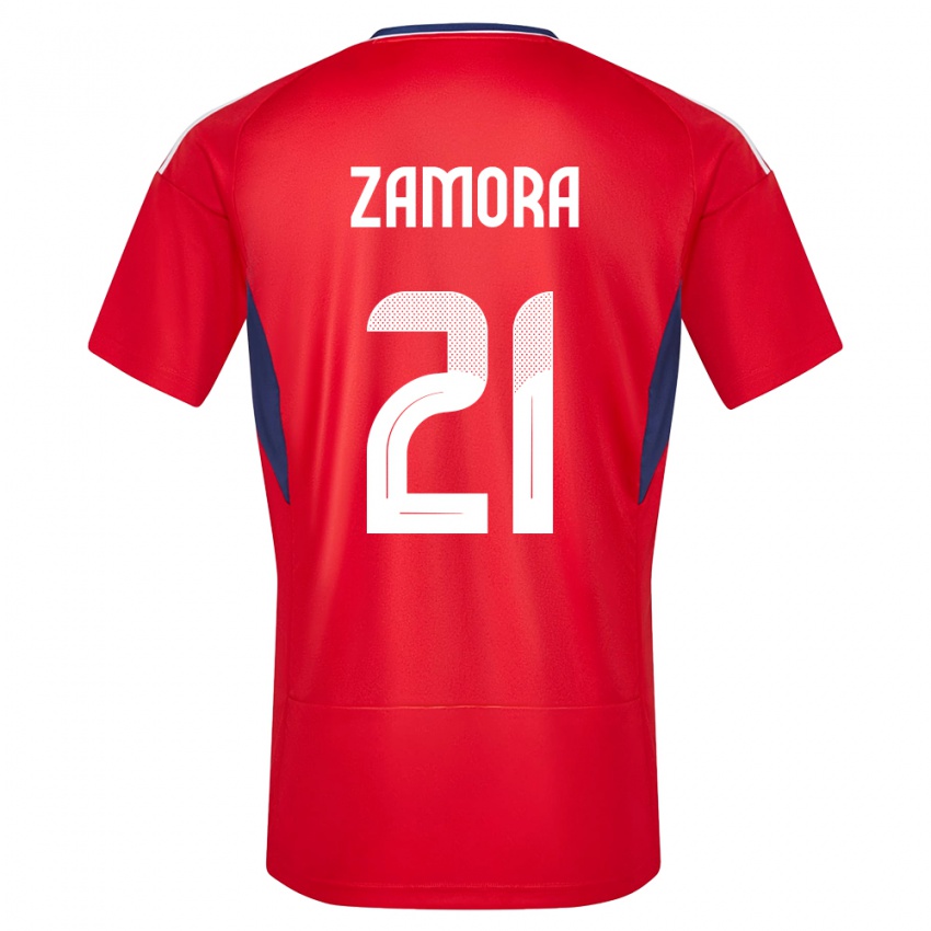 Niño Camiseta Costa Rica Alvaro Zamora #21 Rojo 1ª Equipación 24-26 La Camisa Argentina