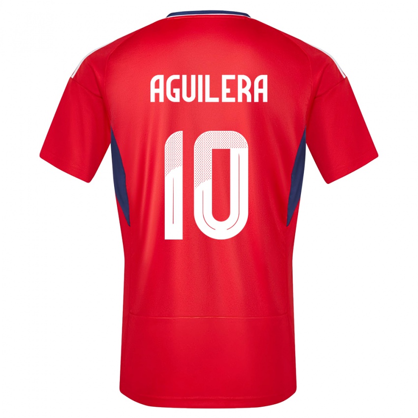 Niño Camiseta Costa Rica Brandon Aguilera #10 Rojo 1ª Equipación 24-26 La Camisa Argentina