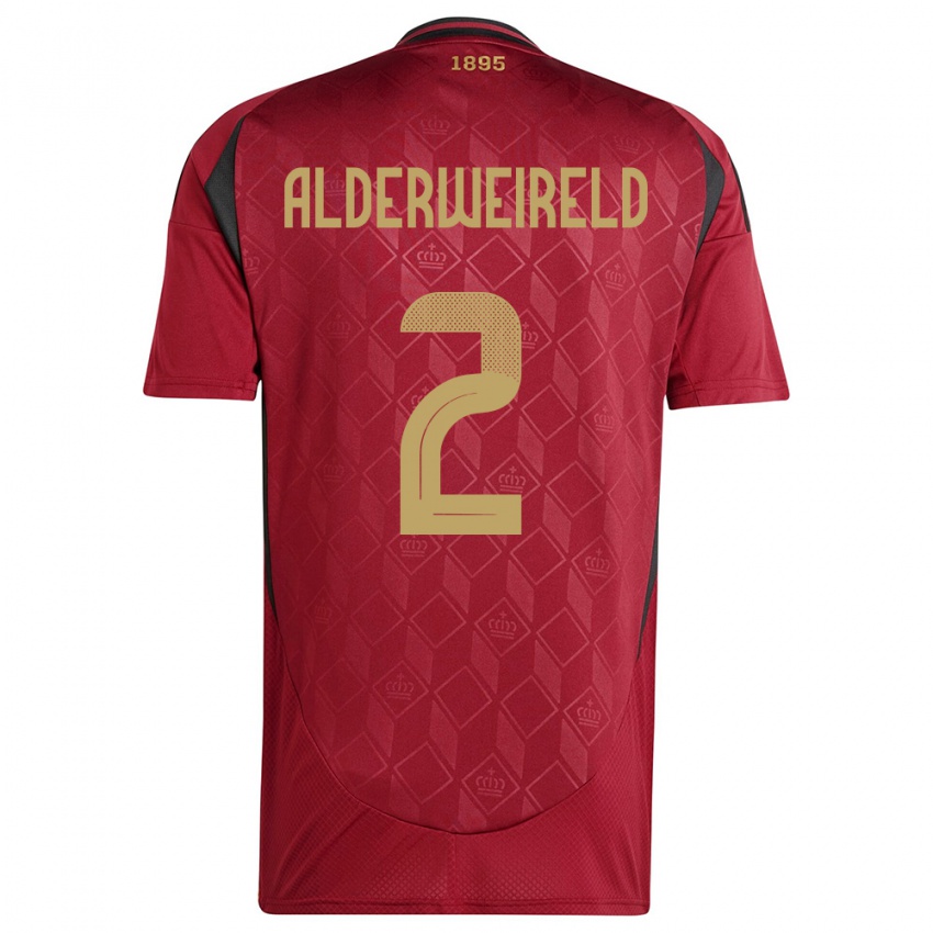 Niño Camiseta Bélgica Toby Alderweireld #2 Borgoña 1ª Equipación 24-26 La Camisa Argentina