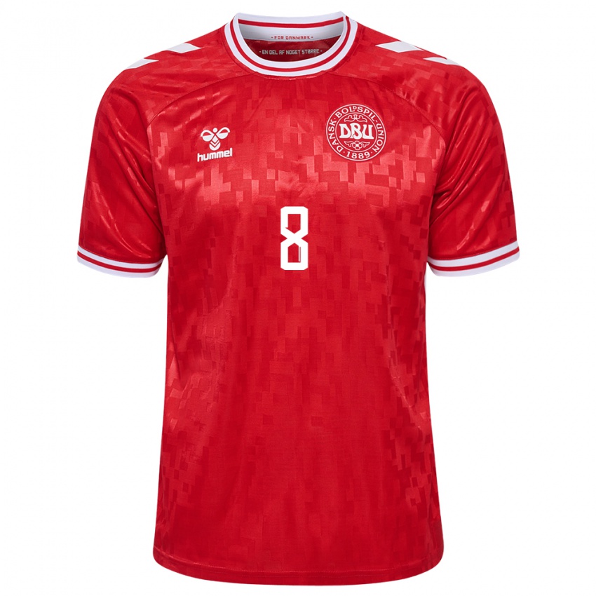 Niño Camiseta Dinamarca Thomas Delaney #8 Rojo 1ª Equipación 24-26 La Camisa Argentina