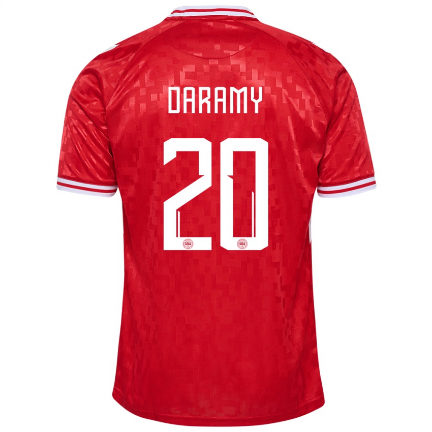 Niño Camiseta Dinamarca Mohamed Daramy #20 Rojo 1ª Equipación 24-26 La Camisa Argentina