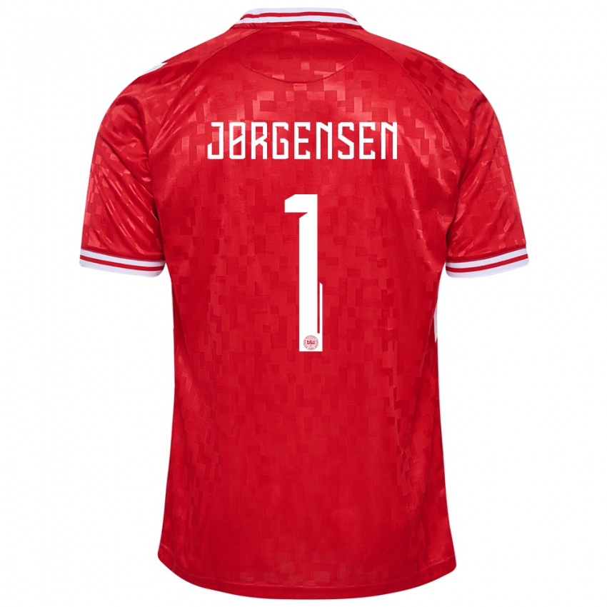 Niño Camiseta Dinamarca Filip Jørgensen #1 Rojo 1ª Equipación 24-26 La Camisa Argentina