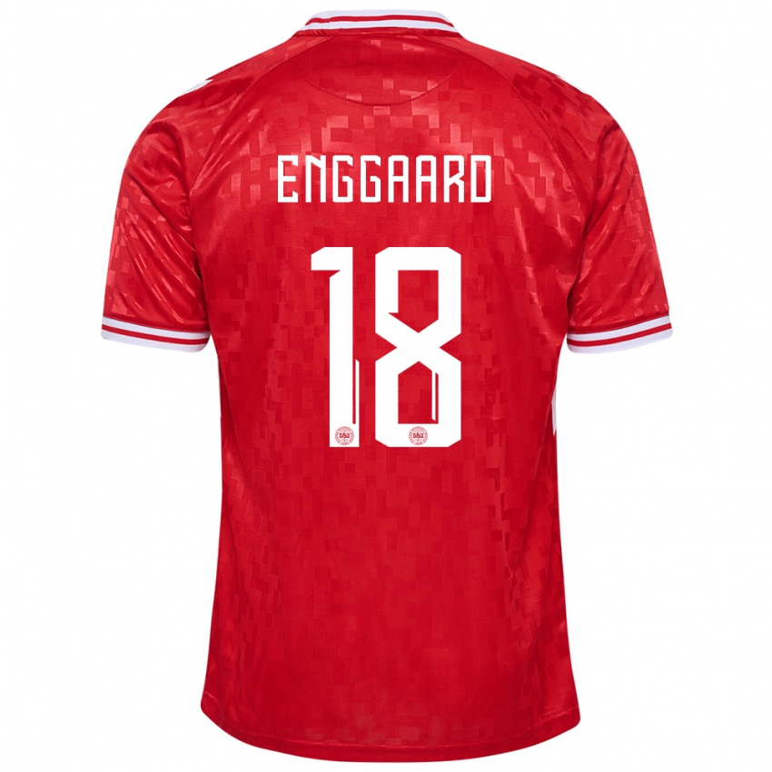 Niño Camiseta Dinamarca Mads Enggaard #18 Rojo 1ª Equipación 24-26 La Camisa Argentina