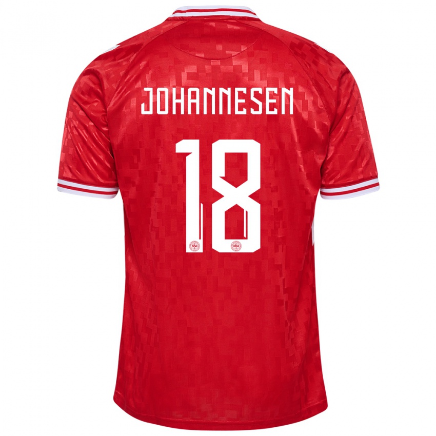 Niño Camiseta Dinamarca Sofus Johannesen #18 Rojo 1ª Equipación 24-26 La Camisa Argentina