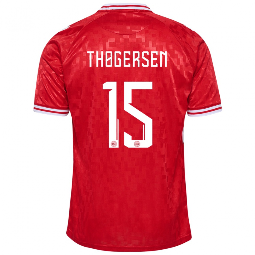 Niño Camiseta Dinamarca Frederikke Thøgersen #15 Rojo 1ª Equipación 24-26 La Camisa Argentina