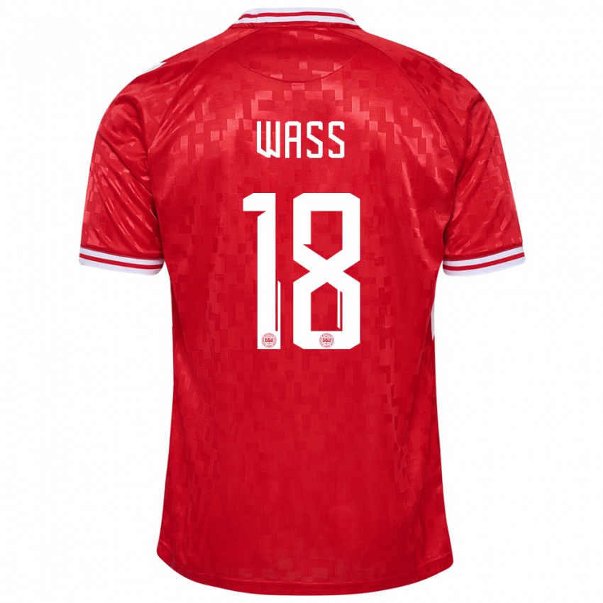 Niño Camiseta Dinamarca Daniel Wass #18 Rojo 1ª Equipación 24-26 La Camisa Argentina