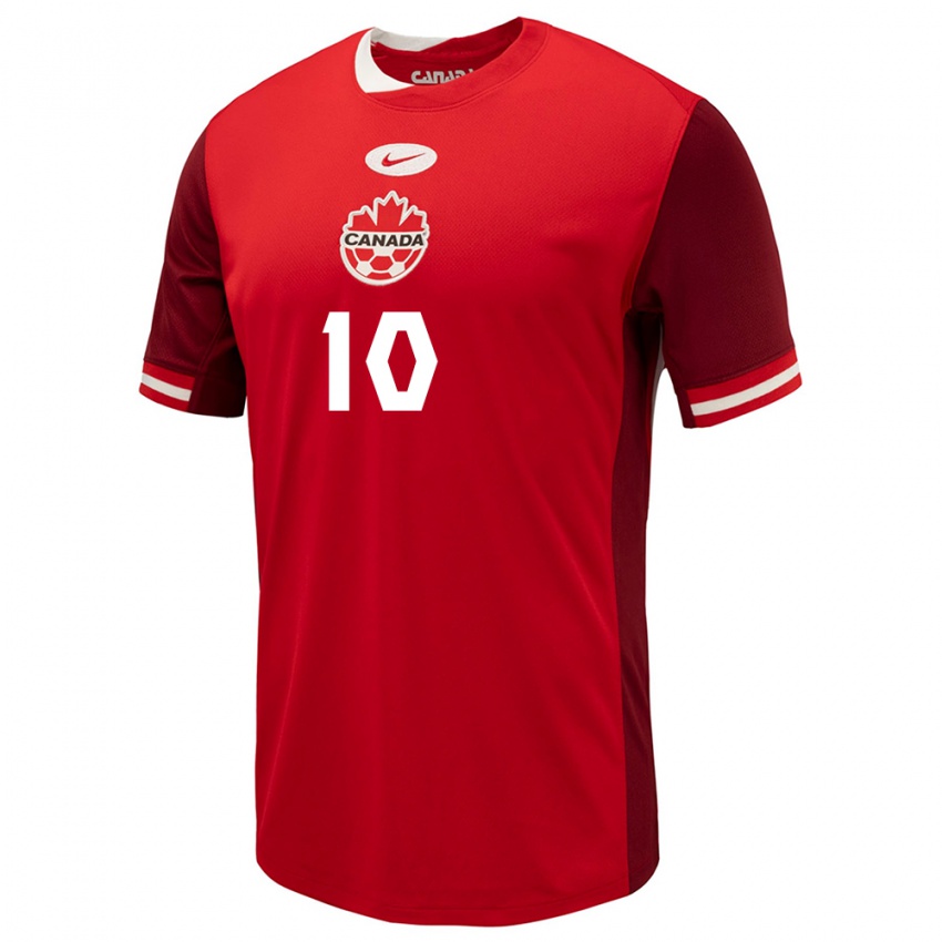 Niño Camiseta Canadá David Junior Hoilett #10 Rojo 1ª Equipación 24-26 La Camisa Argentina