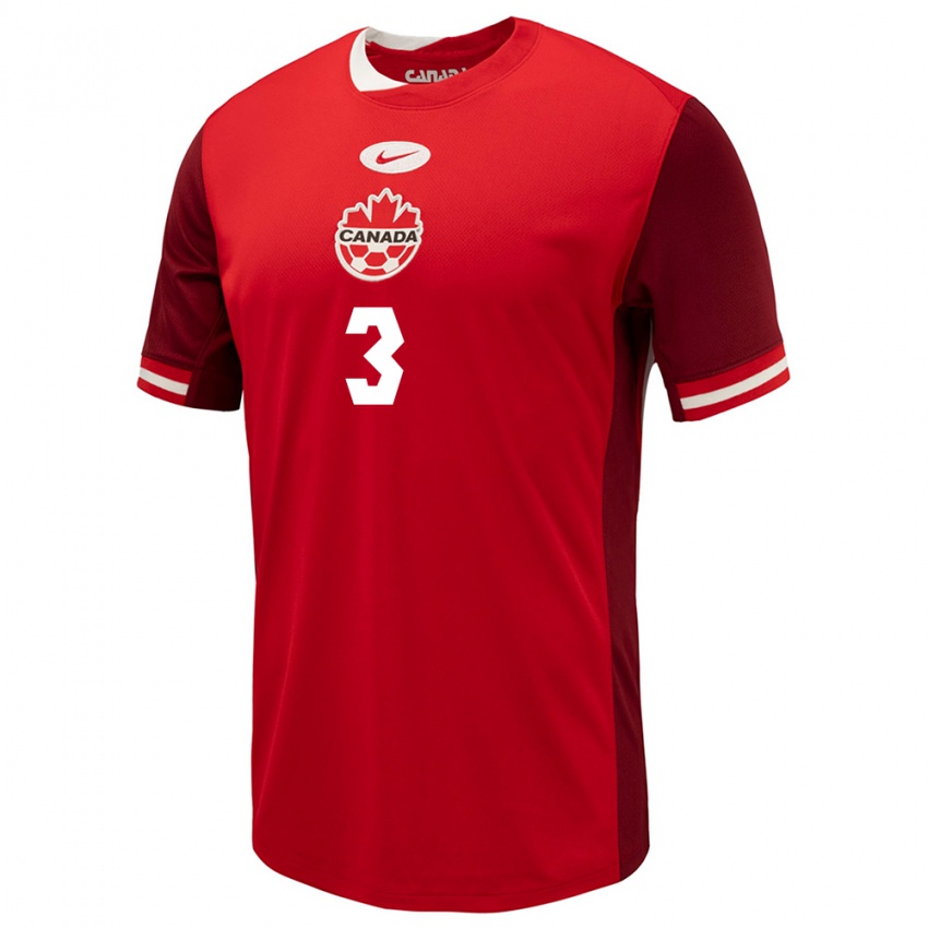 Niño Camiseta Canadá Kadeisha Buchanan #3 Rojo 1ª Equipación 24-26 La Camisa Argentina