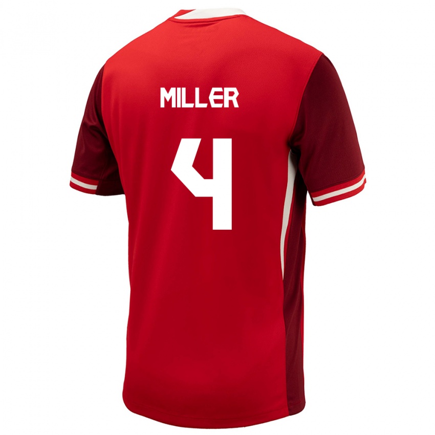 Niño Camiseta Canadá Kamal Miller #4 Rojo 1ª Equipación 24-26 La Camisa Argentina