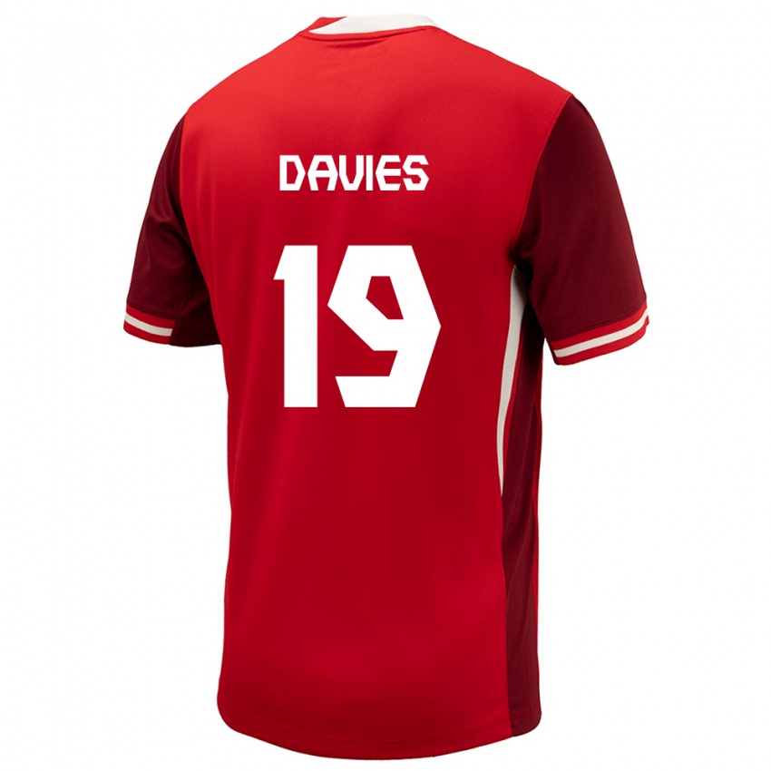 Niño Camiseta Canadá Alphonso Davies #19 Rojo 1ª Equipación 24-26 La Camisa Argentina
