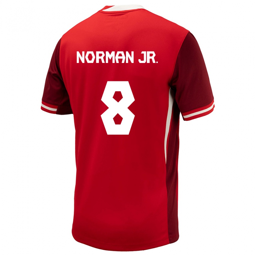 Niño Camiseta Canadá David Norman Jr. #8 Rojo 1ª Equipación 24-26 La Camisa Argentina