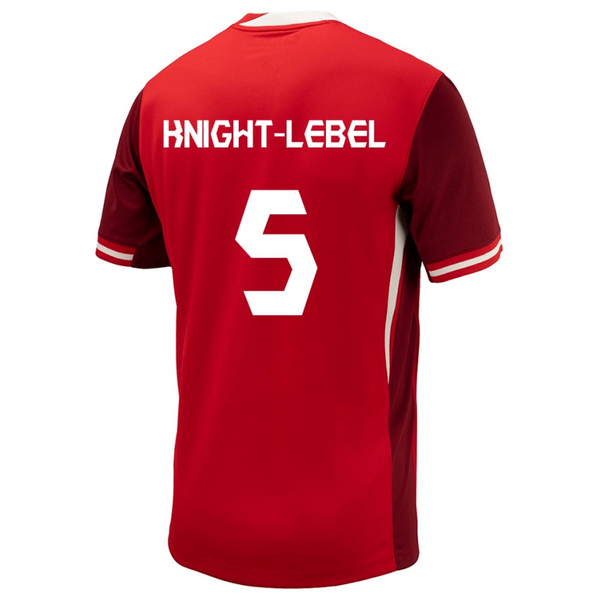 Niño Camiseta Canadá Jamie Knight Lebel #5 Rojo 1ª Equipación 24-26 La Camisa Argentina