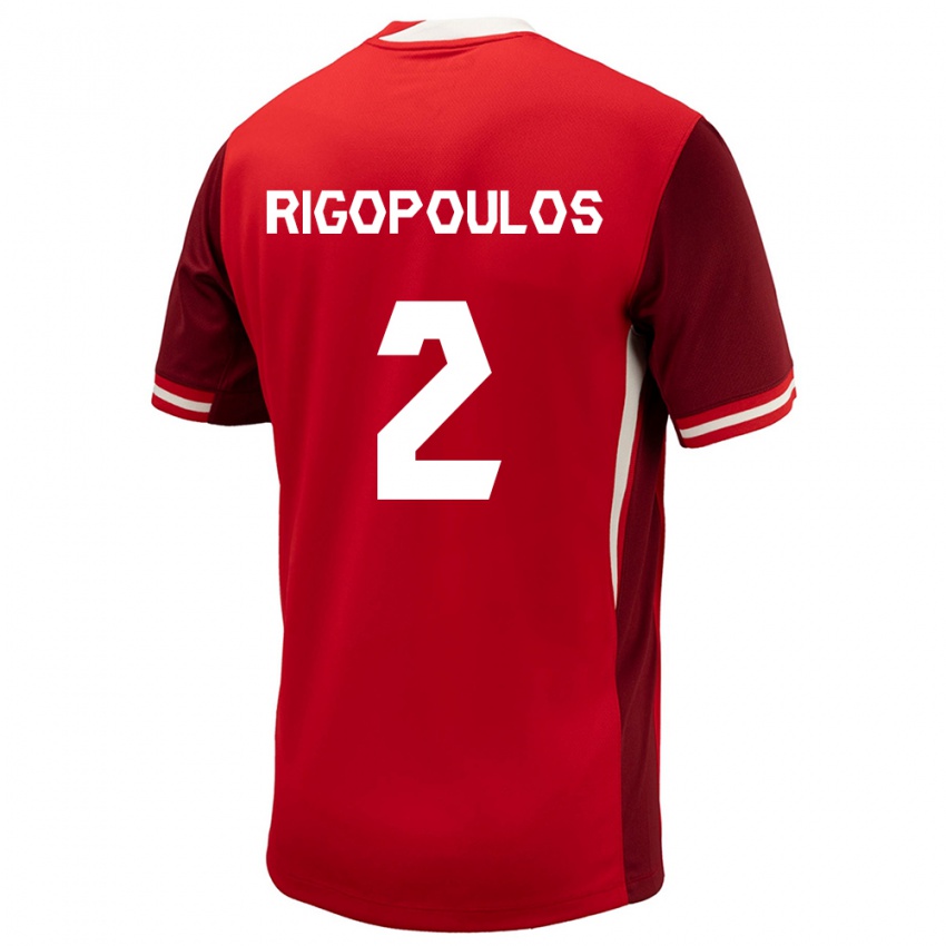 Niño Camiseta Canadá Theo Rigopoulos #2 Rojo 1ª Equipación 24-26 La Camisa Argentina