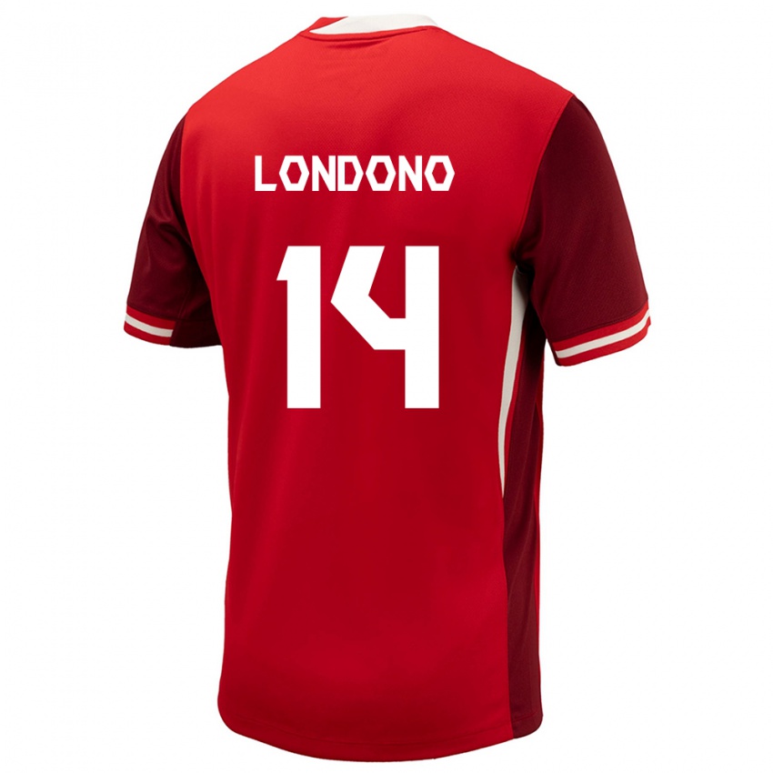 Niño Camiseta Canadá Tyler Londono #14 Rojo 1ª Equipación 24-26 La Camisa Argentina