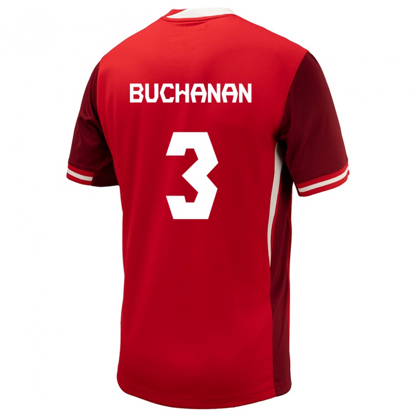 Niño Camiseta Canadá Kadeisha Buchanan #3 Rojo 1ª Equipación 24-26 La Camisa Argentina