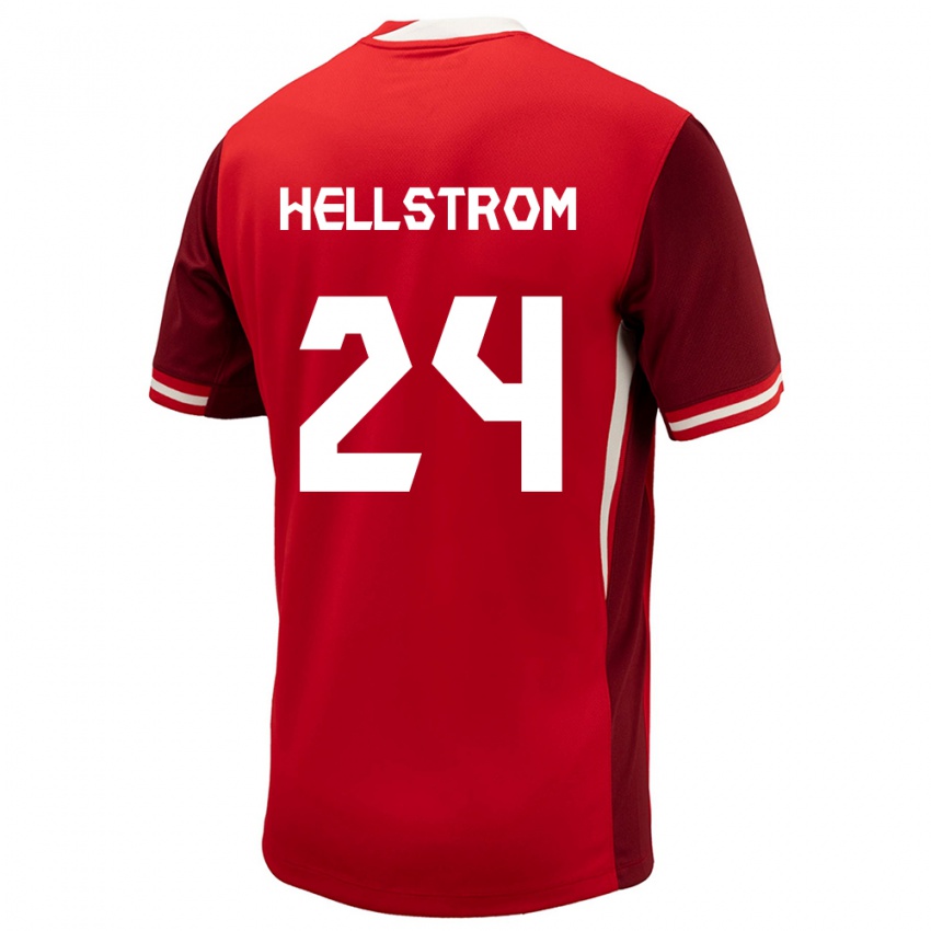 Niño Camiseta Canadá Jenna Hellstrom #24 Rojo 1ª Equipación 24-26 La Camisa Argentina