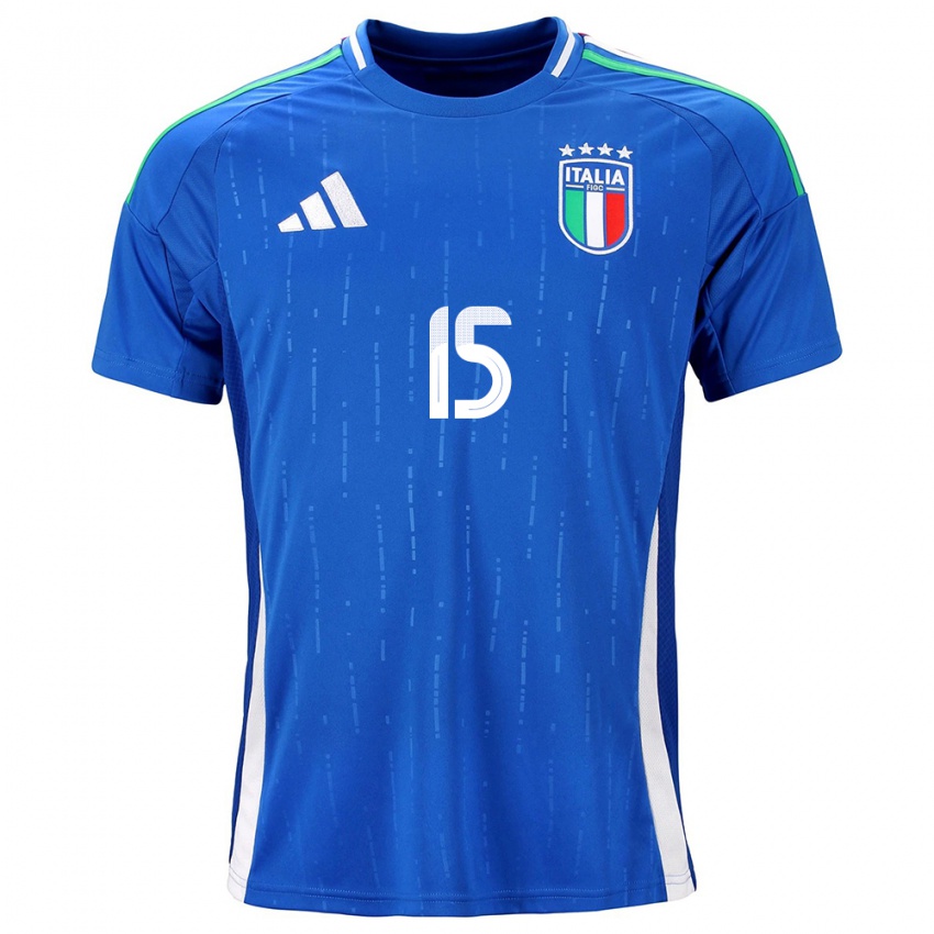 Niño Camiseta Italia Francesco Acerbi #15 Azul 1ª Equipación 24-26 La Camisa Argentina