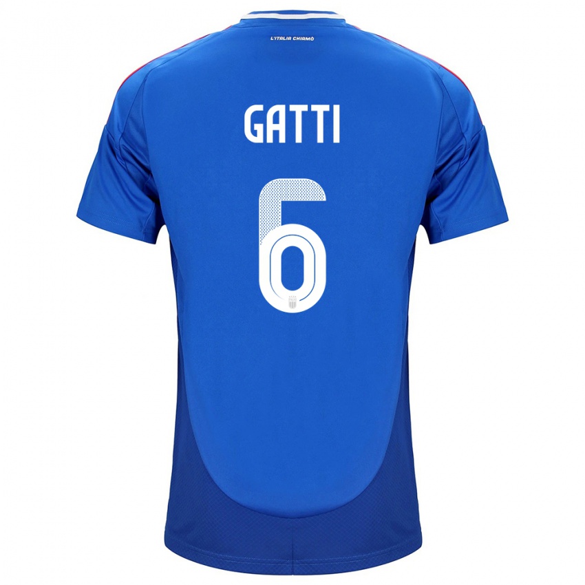 Niño Camiseta Italia Federico Gatti #6 Azul 1ª Equipación 24-26 La Camisa Argentina