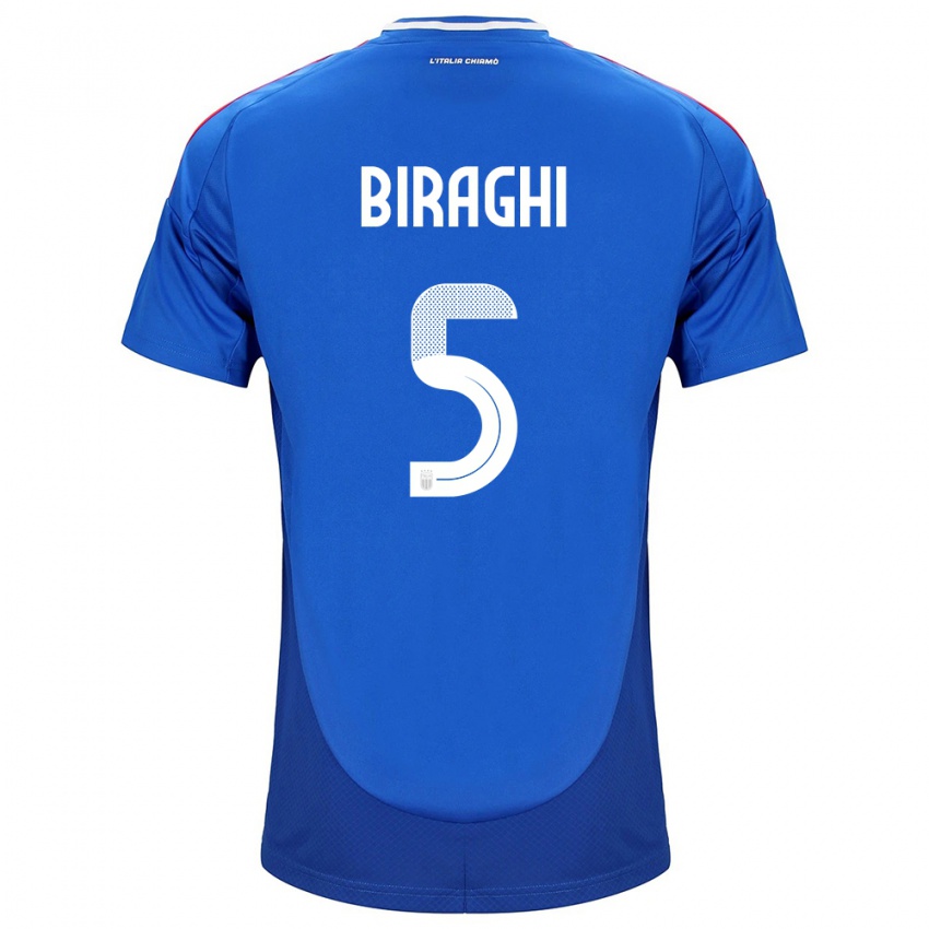 Niño Camiseta Italia Cristiano Biraghi #5 Azul 1ª Equipación 24-26 La Camisa Argentina