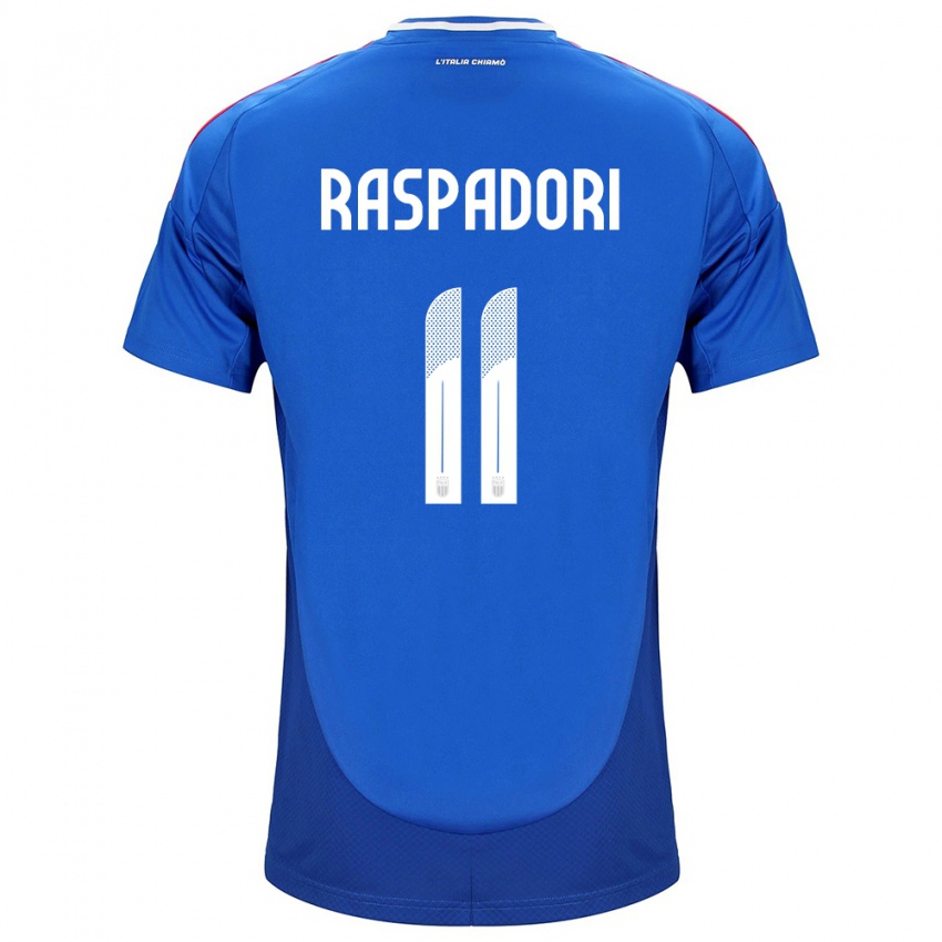 Niño Camiseta Italia Giacomo Raspadori #11 Azul 1ª Equipación 24-26 La Camisa Argentina