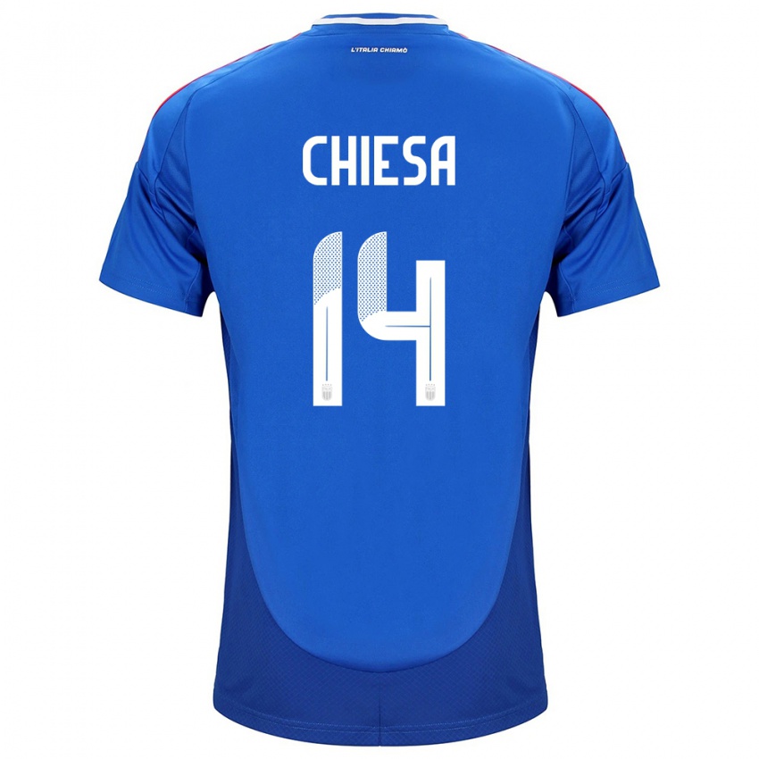 Niño Camiseta Italia Federico Chiesa #14 Azul 1ª Equipación 24-26 La Camisa Argentina