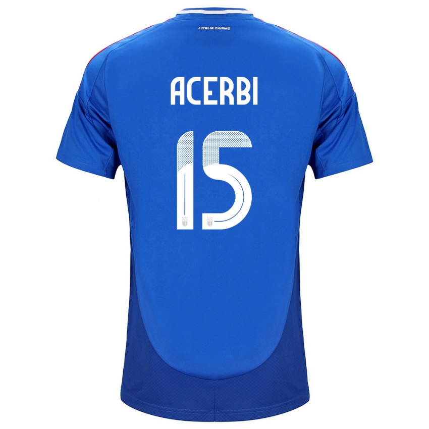 Niño Camiseta Italia Francesco Acerbi #15 Azul 1ª Equipación 24-26 La Camisa Argentina