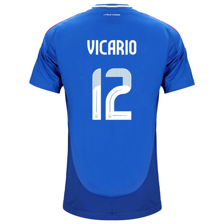Niño Camiseta Italia Guglielmo Vicario #12 Azul 1ª Equipación 24-26 La Camisa Argentina