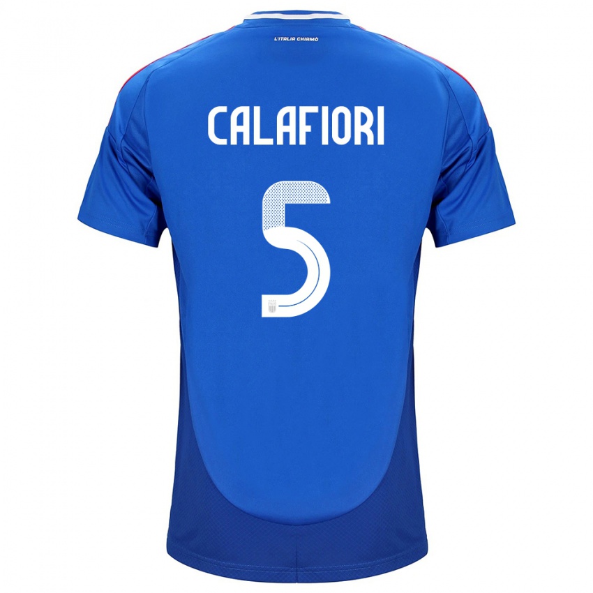 Niño Camiseta Italia Riccardo Calafiori #5 Azul 1ª Equipación 24-26 La Camisa Argentina