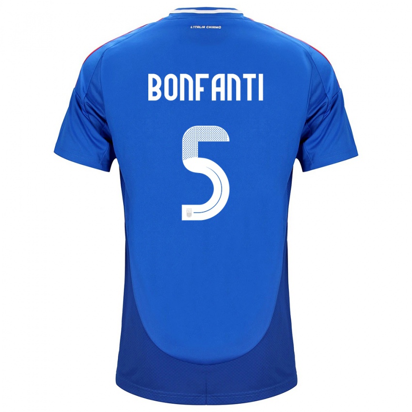 Niño Camiseta Italia Giovanni Bonfanti #5 Azul 1ª Equipación 24-26 La Camisa Argentina