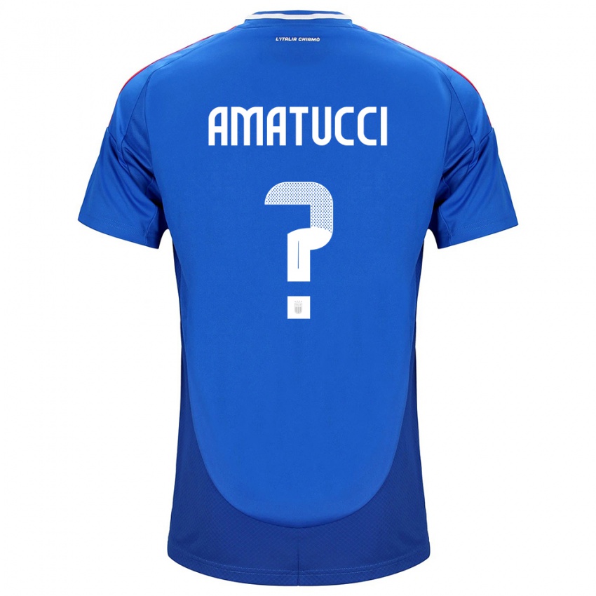 Niño Camiseta Italia Lorenzo Amatucci #0 Azul 1ª Equipación 24-26 La Camisa Argentina