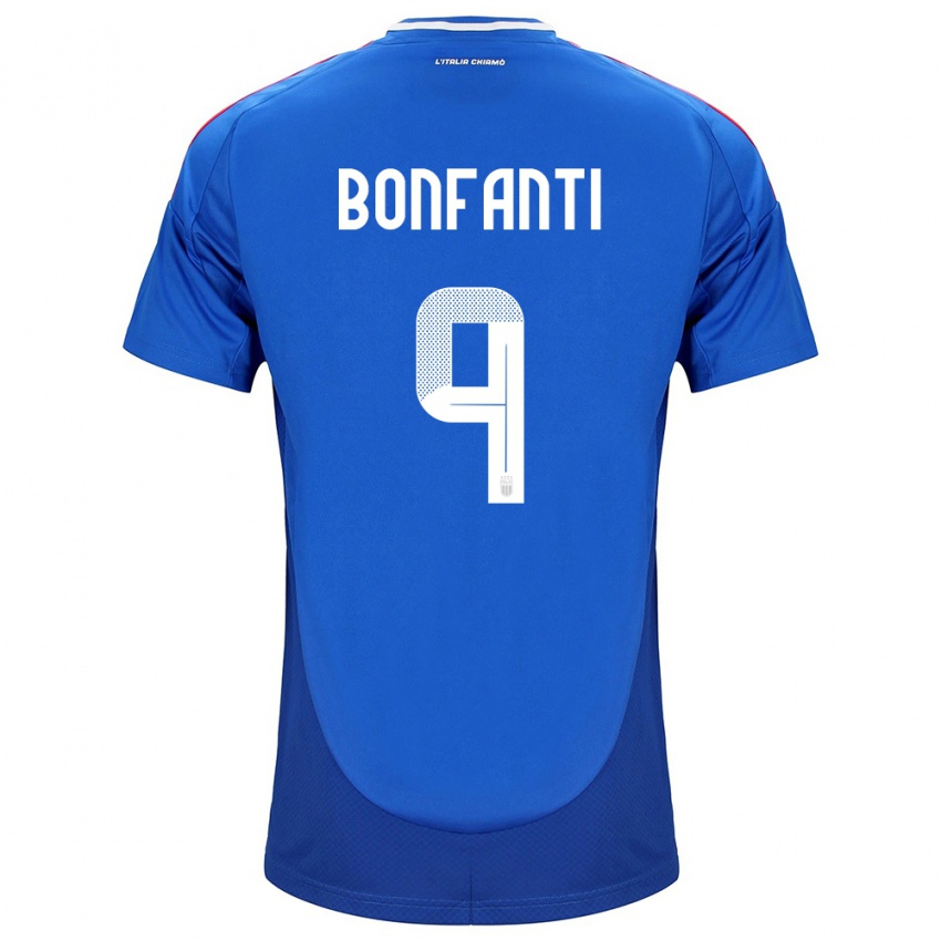 Niño Camiseta Italia Nicholas Bonfanti #9 Azul 1ª Equipación 24-26 La Camisa Argentina